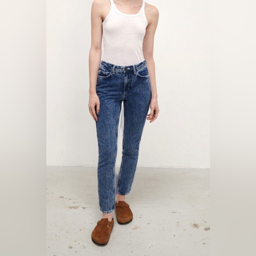 Vintage America Blues Jeans 8/29 cotton‎ spandex straight 5 pockets blue